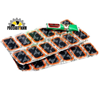 Заплатка резиновая для ремонта камер (уп.ка: 24шт+ Клей)