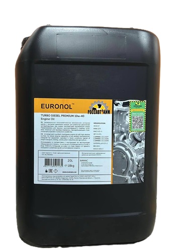 Масло моторное EURONOL TURBO DIESEL PREMIUM 10w-40 CI-4, 20л 80229