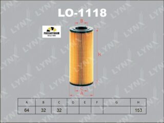 Фильтр масляный (вставка) LYNXauto LO-1118