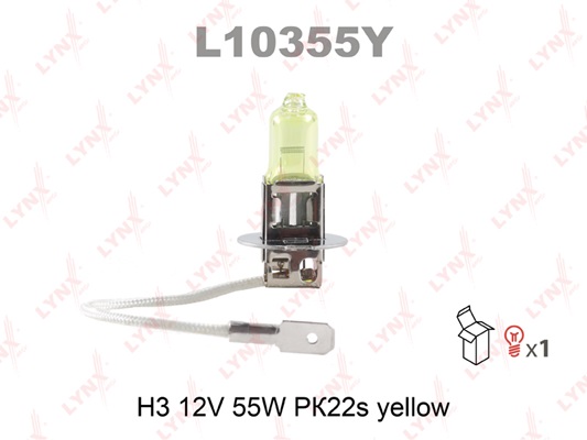 L10355Y Лампа H3 12V55W Pk22s YELLOW LYNXauto