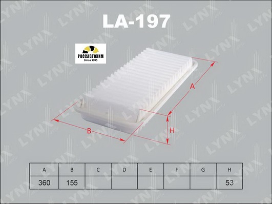 Фильтр воздушный LYNXauto LA-197
