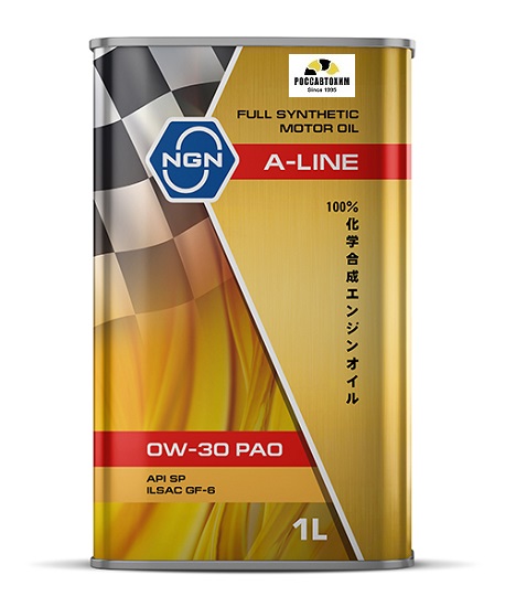 Масло моторное синтетическое NGN A-Line 0W-30 PAO SP/ILSAC GF-6 1л V182575107