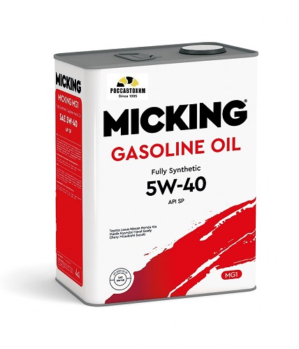 Масло моторное Micking Gasoline Oil MG1 5W40 синт. API SP бензин 4л арт M2134