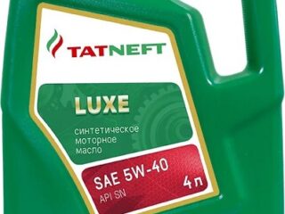 Масло моторное синтетическое ТАТНЕФТЬ LUXE SAE 5W-40 API SN, канистра 4 л синтетика