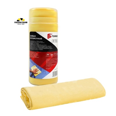 Замша протирочная TORSO 43×32 см в тубе, МИКС