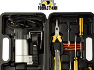 Компрессор KurumaKit (30л/мин,10А) в кейсе с набором инструментов (k8075)