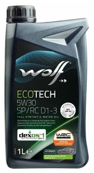 Масло моторное WOLF 5W30 ECOTECH SP/RC D1-3 1л /1049900/