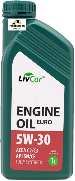 Масло моторное LIVCAR ENGINE OIL EURO 5W30 ACEA C2/3 API SN/CF / синт.(1л)