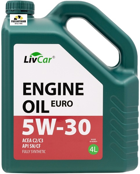 Масло моторное LIVCAR ENGINE OIL EURO 5W30 ACEA C2/3 API SN/CF / синт.(4л)