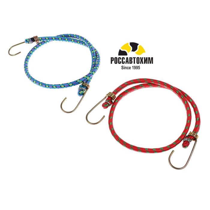 Резинка для крепления багажа TORSO, 60 см, d8 мм, металлические крючки, МИКС, набор 2 шт 1827327