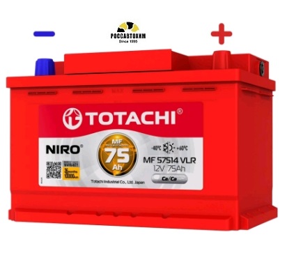 АКБ TOTACHI NIRO MF 57514 VLR 75а/ч поляр. обратная 0 (JIS L)