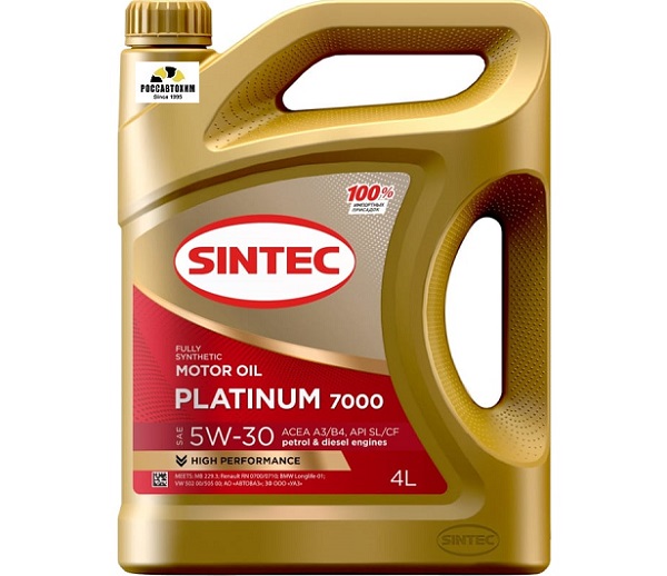 Масло моторное SINTEC 5W30 Platinum 7000 A3/B4 4л