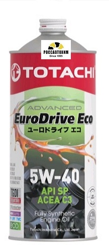 Масло моторное TOTACHI EURODRIVE ECO Fully Sintetic 5W40 SP, C3 синт. 1л