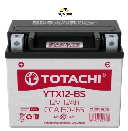 АКБ TOTACHI CMF 12 а/ч YTX12-BS R AGM Арт. 90012
