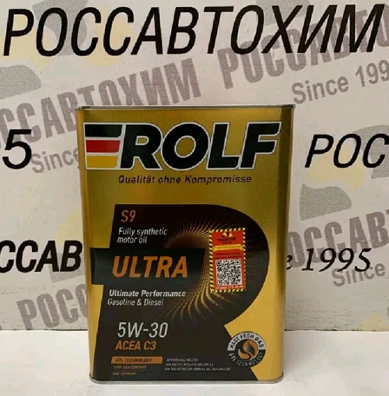 Масло моторное ROLF ULTRA SAE 5W-30 S9 ACEA C3 API SN/CF 4л (металл)