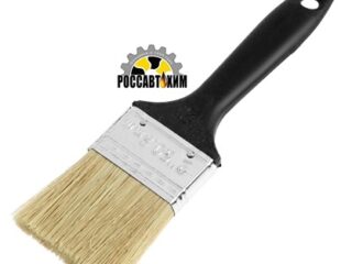 Кисть плоская ЛОМ, натуральная щетина, пластиковая рукоятка, 2", 50 мм 1818213