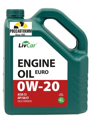 Масло моторное LIVCAR ENGINE OIL EURO 0W20 ACEA C5 API SN/CF(4л)