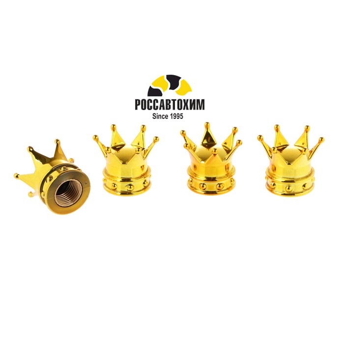 Колпачок на вентиль, TORSO, корона, набор 4 шт 7943664
