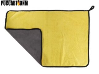Тряпка для мытья авто, CARTAGE, микрофибра, 400 г/м², 40×60 cм, желто-серая 5179746
