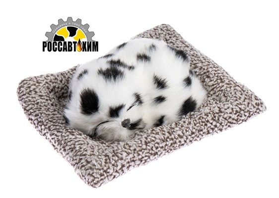 Игрушка на панель автомобиля, собака на подушке, бело-чёрная