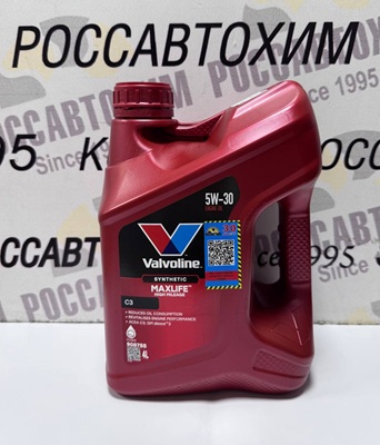 Масло моторное Valvoline MAXLIFE C3 SAE 5W30 4L 872368/908755