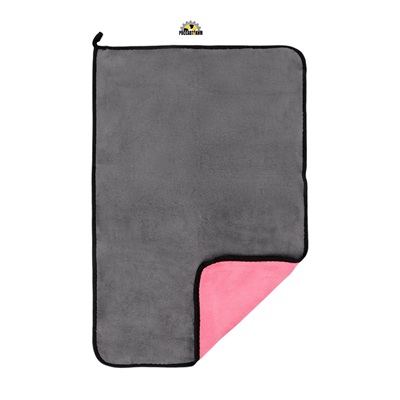 Тряпка для мытья авто CARTAGE, микрофибра, 40×60 см, розово-серый