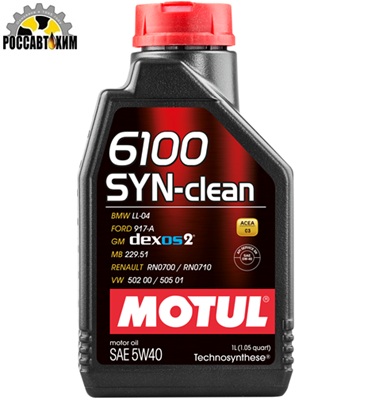 Масло моторное MOTUL 6100 SYN-CLEAN 5w40 SN, C3 1л