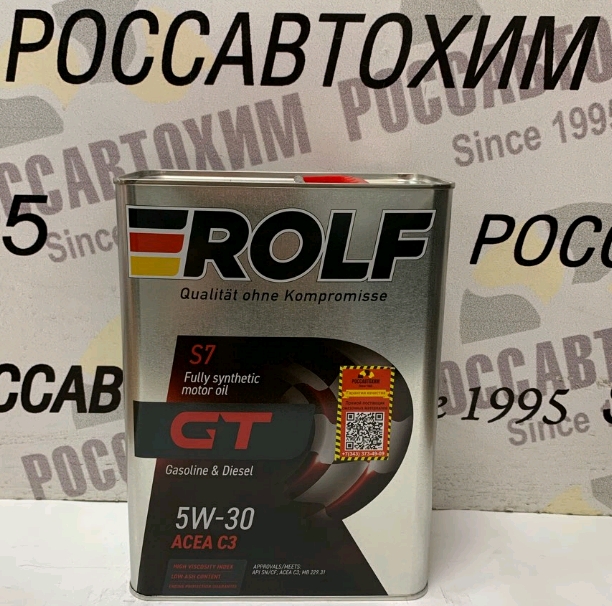 Масло моторное Rolf GT 5W30 API C3 SN/CF синт. 4л. Арт. пр-ля: 322228