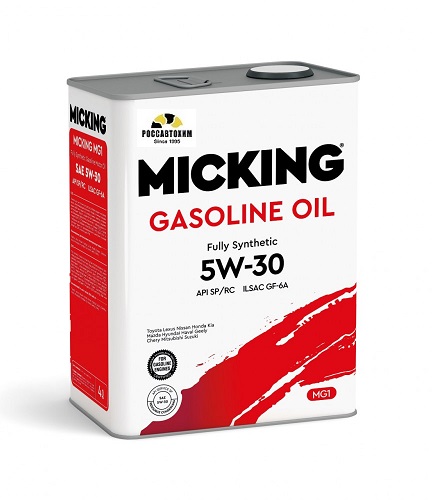 Масло моторное Micking Gasoline Oil MG1 5W30 синт. API SP/RC бензин 4л арт M2128