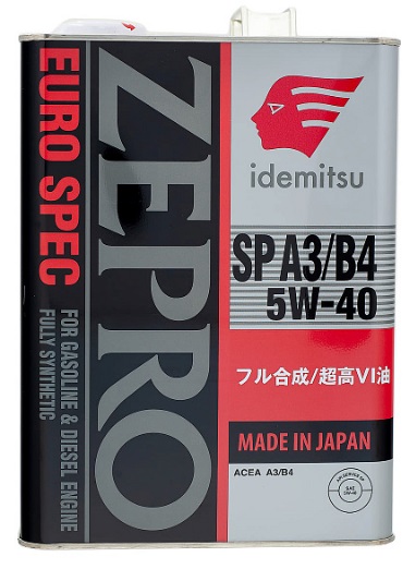 Масло моторное синт.IDEMITSU ZEPRO EURO SPEC F-S SP A3/B4 5W40 / (4л)