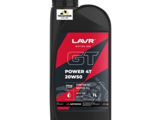 Моторное масло LAVR MOTO GT Power 4T 20W50, JASO MB, API SN, 1л син. Ln7729/