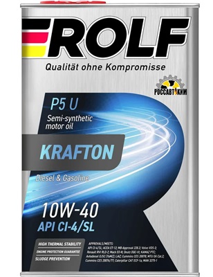 Масло моторное Rolf Krafton P5 U 10W-40 API CI-4/SL п/синт 4л
