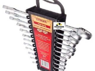Набор ключей рожк.-накид.12 пр.пластик холдер, матовые CRV 6-22мм ЕРМАК /736-050/