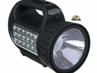 Фонарь прожектор аккумуляторный, 18 SMD + 1 LED, шнур 220В, резинопластик, 18x11 см