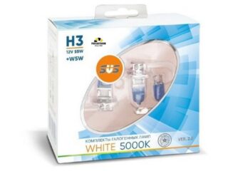 Автолампы 12V H3 55W White 5000K  (2шт+2шт W5W) SVS Ver.2.0