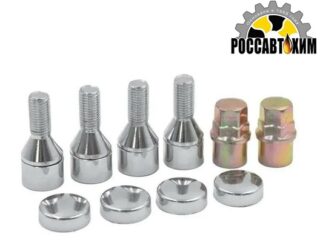 Болты секретные 12 х 1,50 х 24 хром конус вращ. кольцо хром пластик. колпачок 2 ключа 4 шт. Вектор