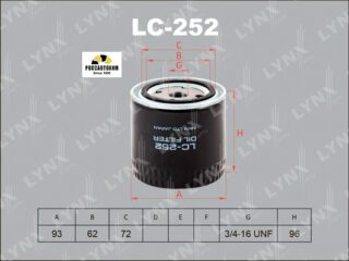 Фильтр масляный LYNXauto LC-252