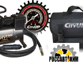 Компрессор CITY UP NEON (35 л/мин, 11А) 150W Манометр с цв. подсветкой (сумка) AC583N