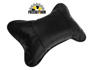 Подушка автомобильная косточка, на подголовник, экокожа, 18×25 см, чёрный 5444716
