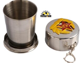 Складной стакан с карабином, серия: 23 Февраля, "Красная звезда", 150 мл, d=6 см 739620