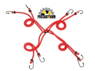 Резинка для крепления багажа "Паук" 80 см, d8 мм, металлические крючки, набор 4 шт   10140483