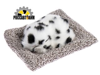 Игрушка на панель автомобиля, собака на подушке, бело-чёрная