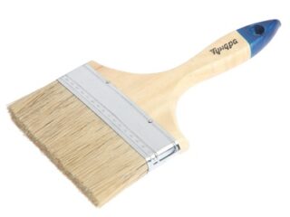 Кисть плоская ТУНДРА, натуральная щетина, деревянная рукоятка, 5", 125 мм 1818241