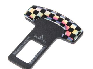 Заглушка ремня безопасности TORSO, металлическая, черно-белый   4736398