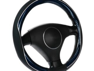 Оплетка Cartage, кожа PU, 38 см, глянцевая синяя вставка 4472287