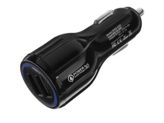 Зарядное устройство Cartage, 12-24 В, 2 USB 3.1 А, черный 9445492