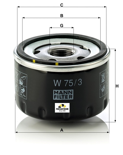 Фильтр масляный MANN W75/3