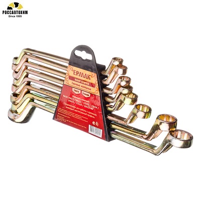 Набор ключей накидных пластик (жёлтый цинк) 08 пр. ЕРМАК /736-076/