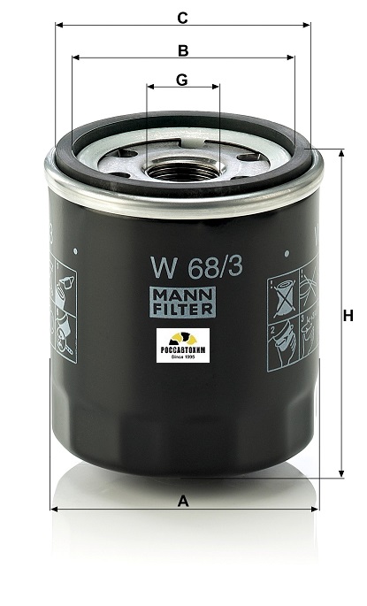 Фильтр масляный MANN W68/3