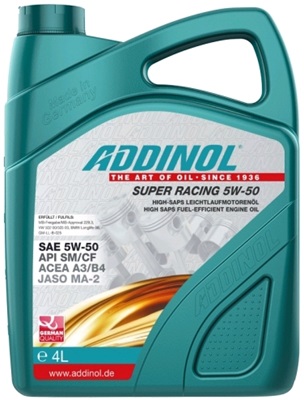 Масло моторное ADDINOL Super Racing 5W50 SM/CF, A3/B4 синт. 4л